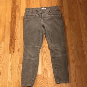 Loft skinny ankle cords. Green/grey color.